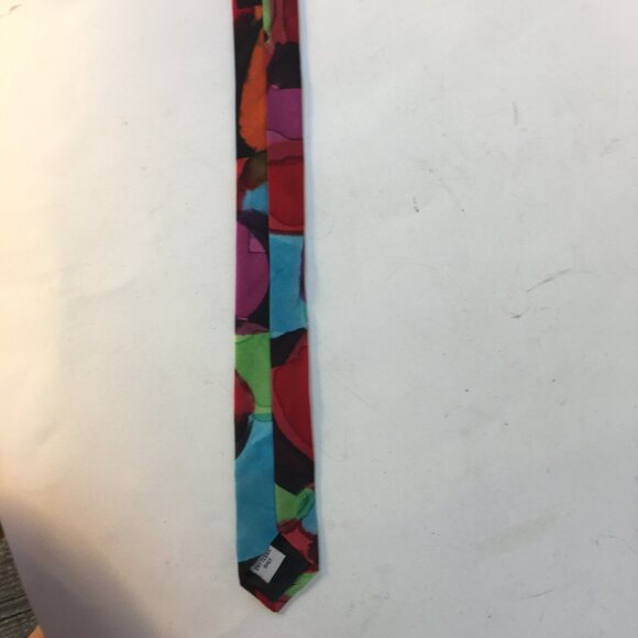 Barb Maria Handpainted Silk Tie Vintage Rainbow Tie Dye Abstract Multicolour - Picture 14 of 14